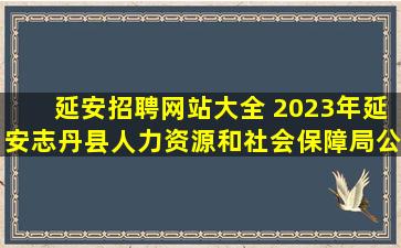 延安招聘网站大全 2023年延安志丹县人力资源和社会保障局公益性岗位招聘公告